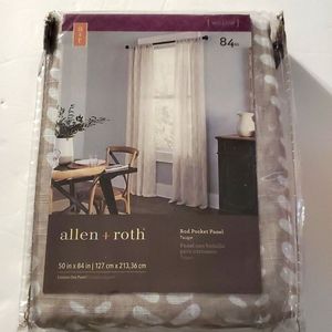 allen + roth 84-in Taupe Light Filtering Rod Pocket Single Curtain Panel New